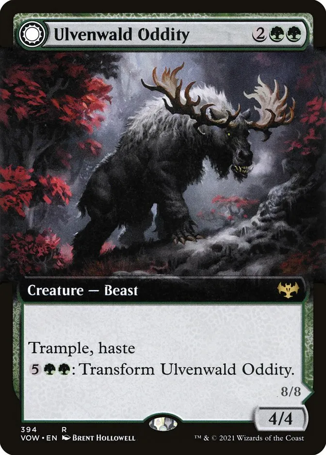 2021 Innistrad: Crimson Vow Ulvenwald Oddity // Ulvenwald Behemoth #394 rare card image