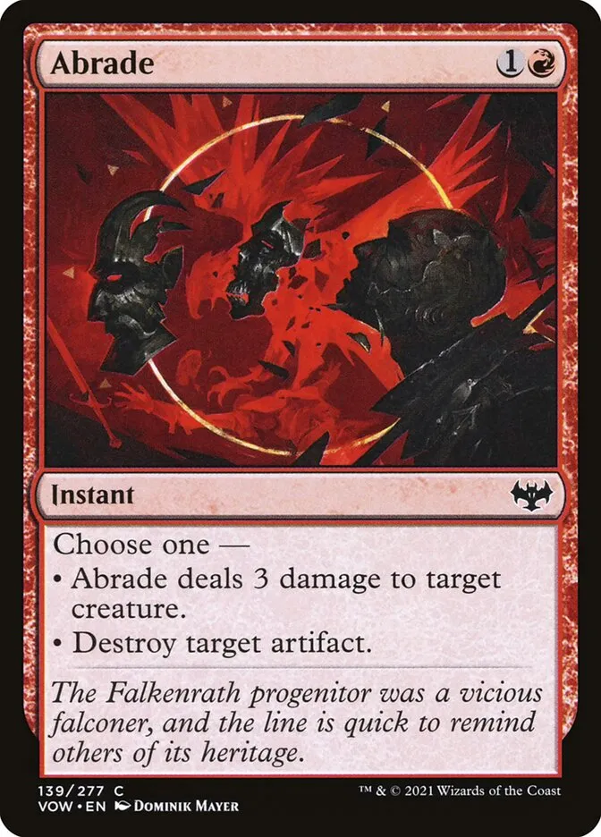 2021 Innistrad: Crimson Vow Abrade #139 common card image