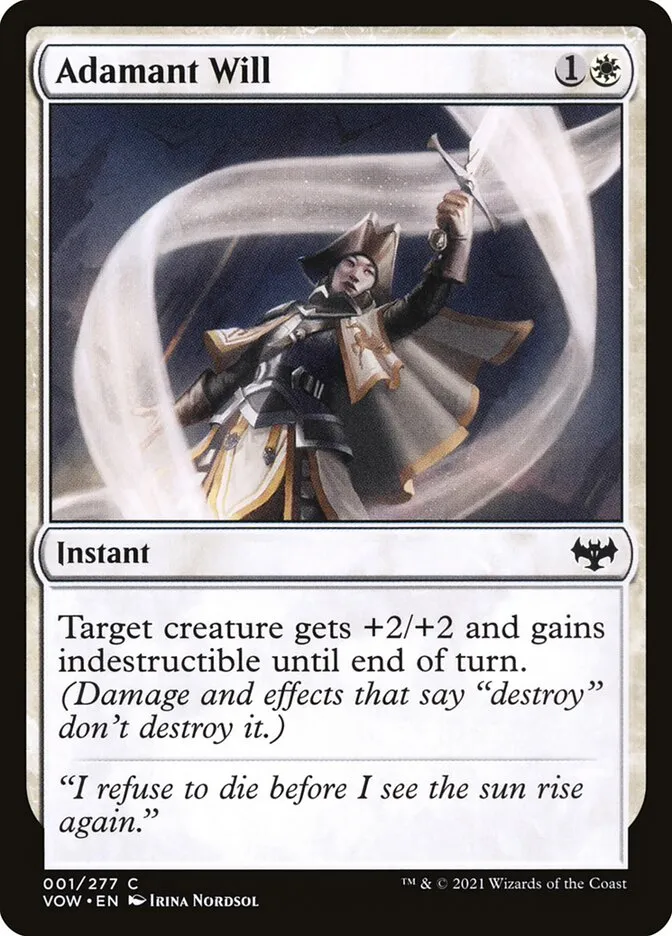 2021 Innistrad: Crimson Vow Adamant Will common #1 common card image