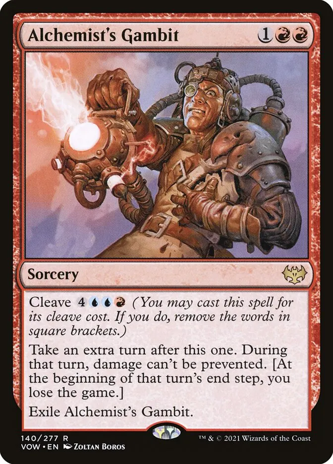 2021 Innistrad: Crimson Vow Alchemist's Gambit rare #140 rare card image