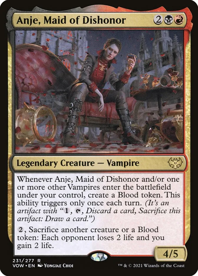 2021 Innistrad: Crimson Vow Anje, Maid of Dishonor #231 rare card image