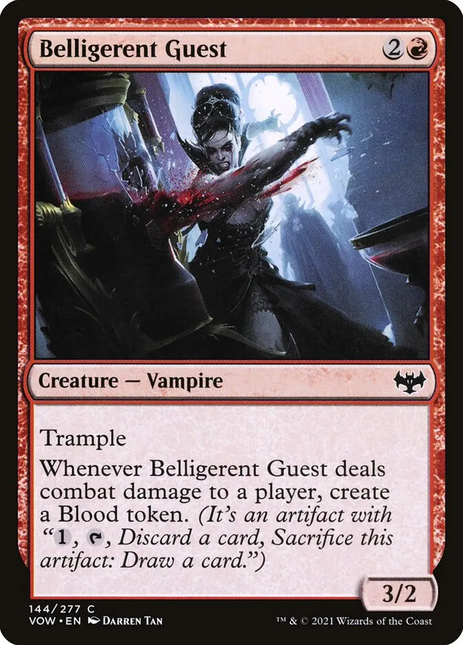 2021 Innistrad: Crimson Vow Belligerent Guest #144 common card image