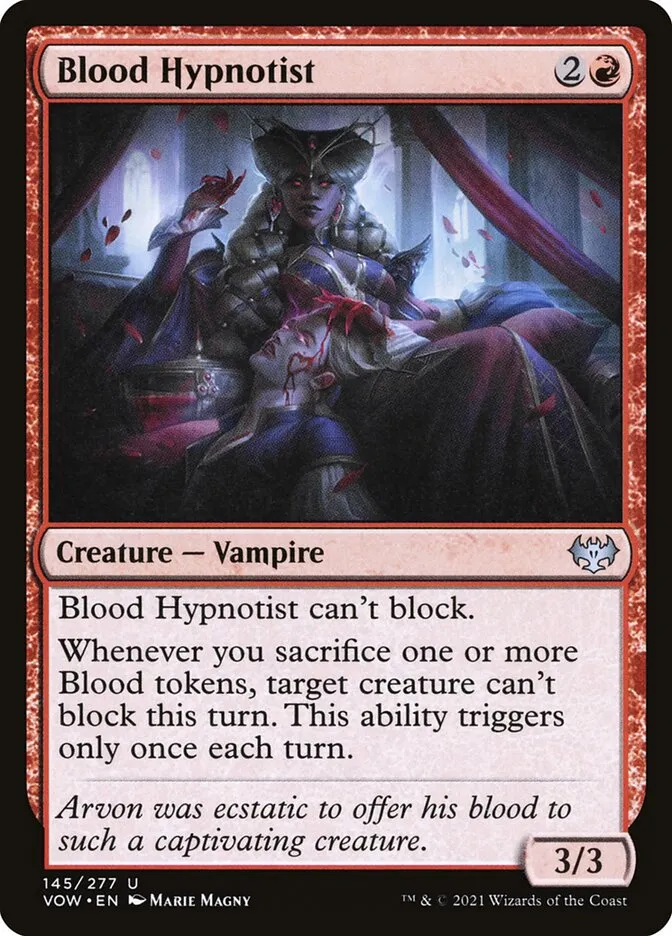 2021 Innistrad: Crimson Vow Blood Hypnotist #145 uncommon card image