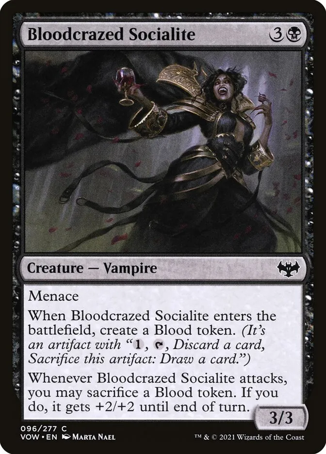 2021 Innistrad: Crimson Vow Bloodcrazed Socialite #96 common card image