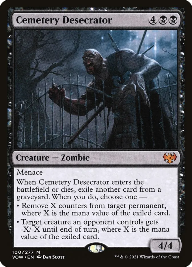 2021 Innistrad: Crimson Vow Cemetery Desecrator mythic #100 mythic card image