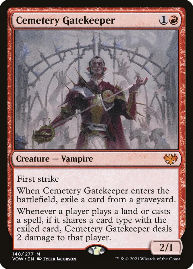2021 Innistrad: Crimson Vow Cemetery Gatekeeper #148 mythic card image