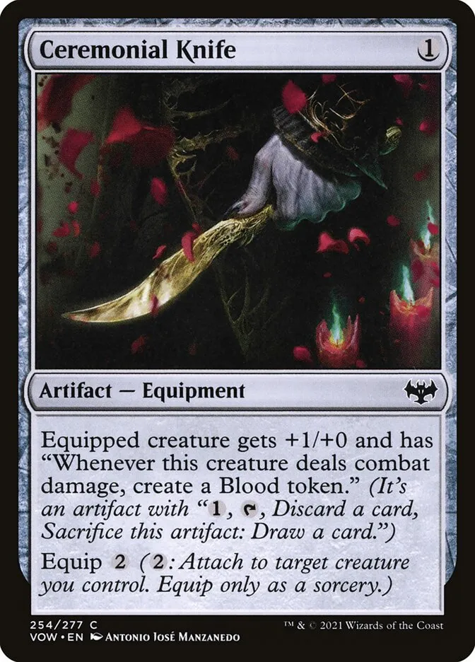 2021 Innistrad: Crimson Vow Ceremonial Knife #254 common card image