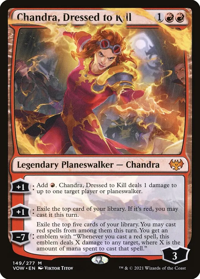 2021 Innistrad: Crimson Vow Chandra, Dressed to Kill #149 mythic card image