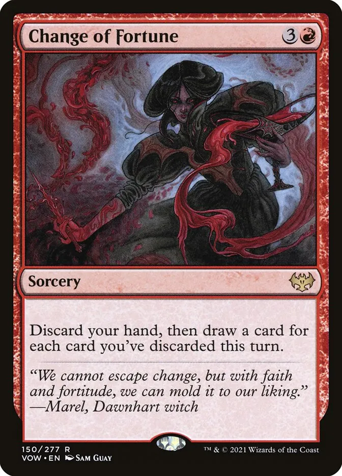 2021 Innistrad: Crimson Vow Change of Fortune rare #150 rare card image