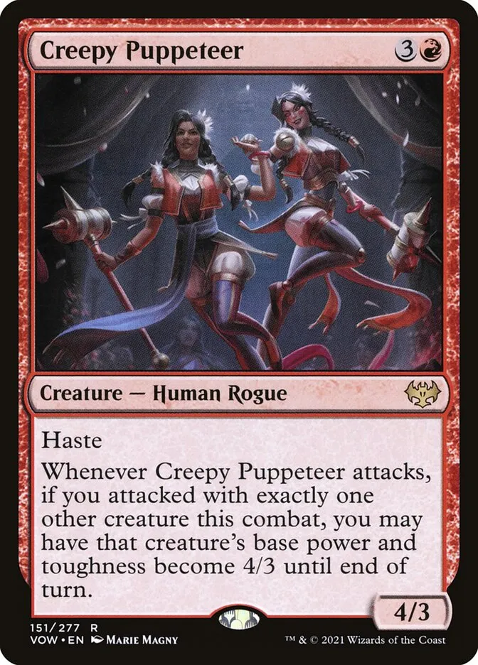 2021 Innistrad: Crimson Vow Creepy Puppeteer rare #151 rare card image