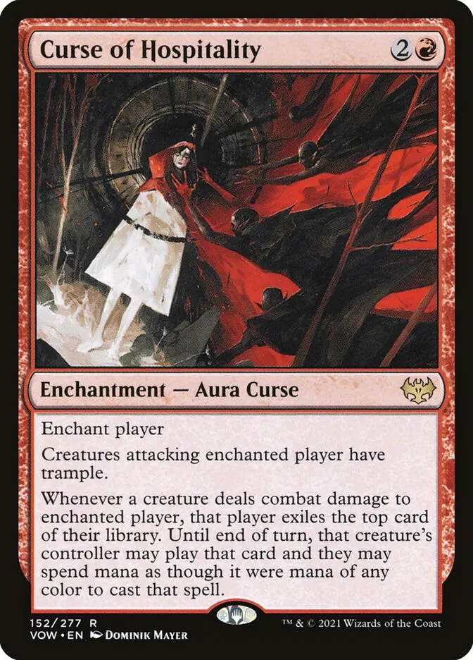 2021 Innistrad: Crimson Vow Curse of Hospitality rare #152 rare card image