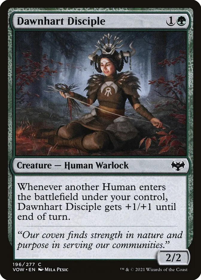 2021 Innistrad: Crimson Vow Dawnhart Disciple #196 common card image