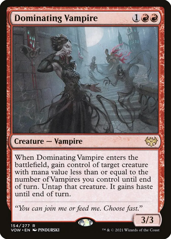 2021 Innistrad: Crimson Vow Dominating Vampire rare #154 rare card image