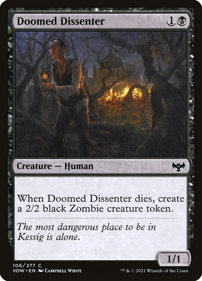 2021 Innistrad: Crimson Vow Doomed Dissenter #106 common card image