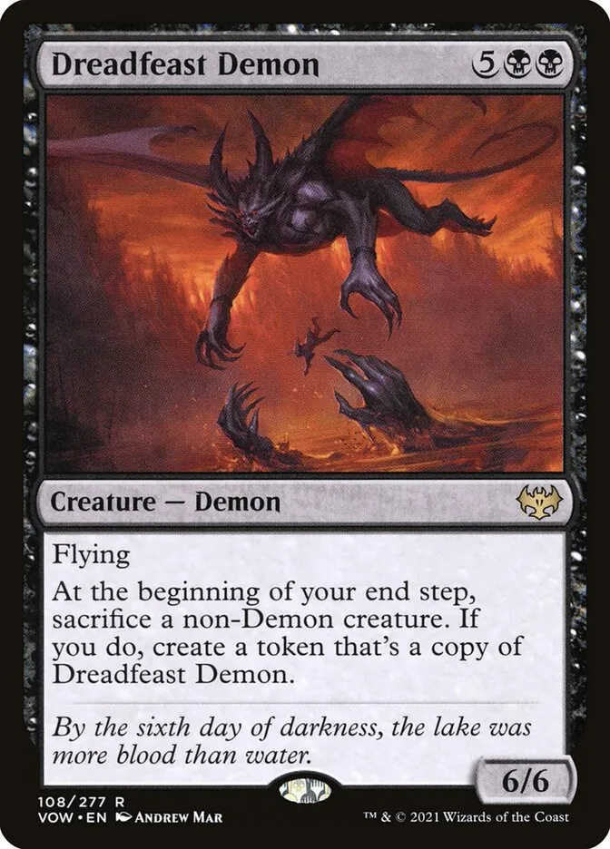 2021 Innistrad: Crimson Vow Dreadfeast Demon rare #108 rare card image