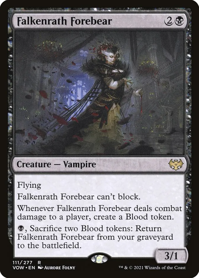 2021 Innistrad: Crimson Vow Falkenrath Forebear rare #111 rare card image