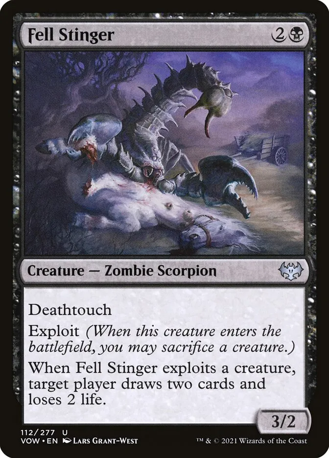 2021 Innistrad: Crimson Vow Fell Stinger #112 uncommon card image
