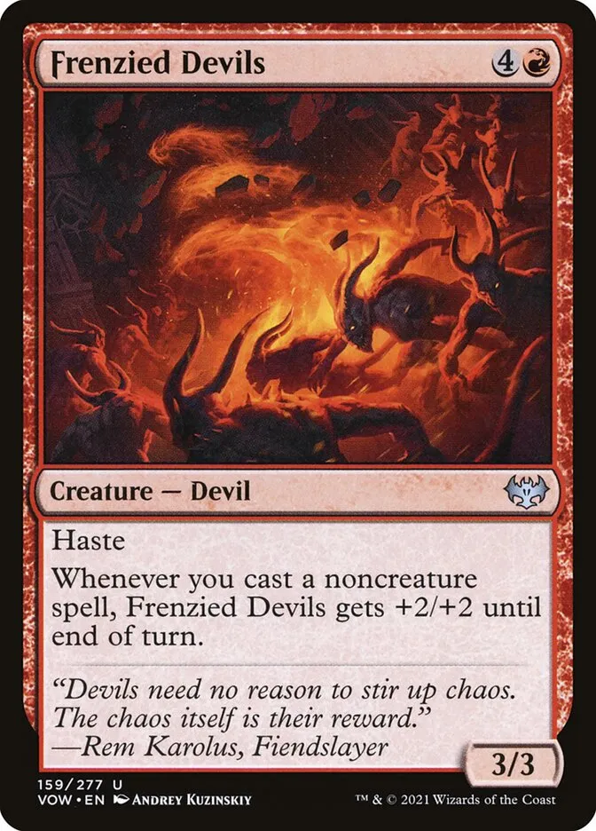 2021 Innistrad: Crimson Vow Frenzied Devils #159 uncommon card image