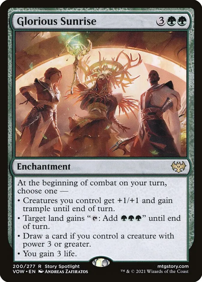 2021 Innistrad: Crimson Vow Glorious Sunrise #200 rare card image