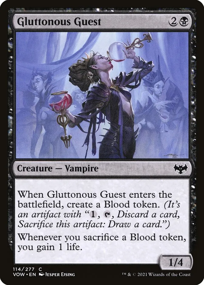 2021 Innistrad: Crimson Vow Gluttonous Guest #114 common card image