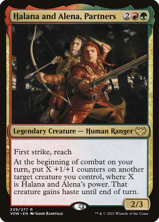 2021 Innistrad: Crimson Vow Halana and Alena, Partners #239 rare card image