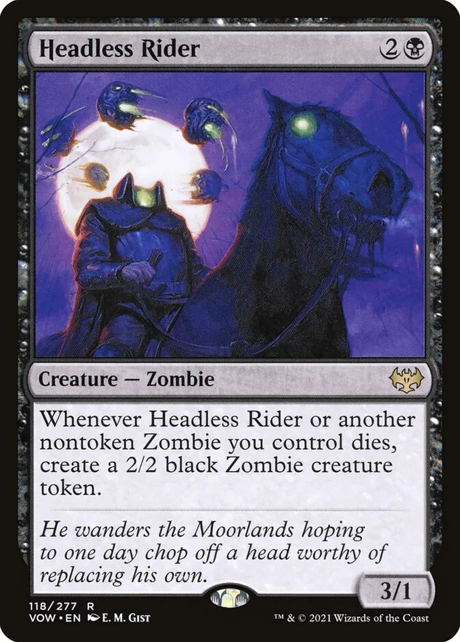 2021 Innistrad: Crimson Vow Headless Rider rare #118 rare card image