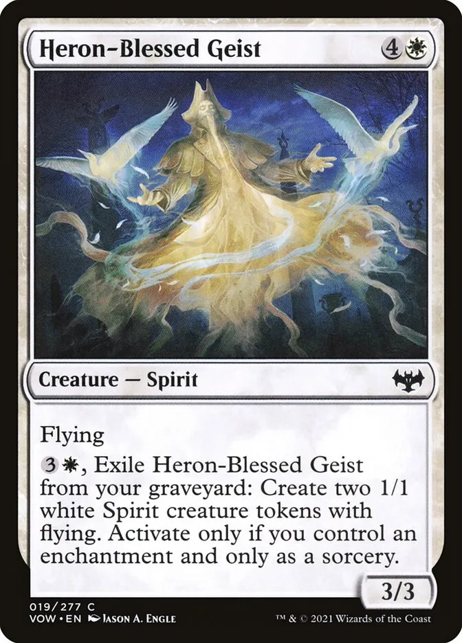 2021 Innistrad: Crimson Vow Heron-Blessed Geist common #19 common card image