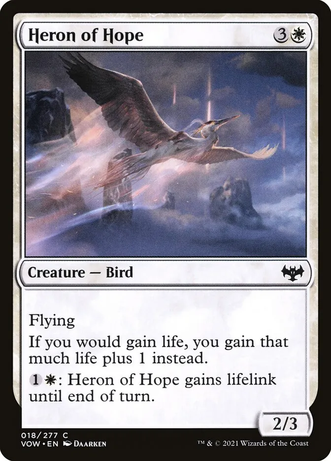 2021 Innistrad: Crimson Vow Heron of Hope common #18 common card image