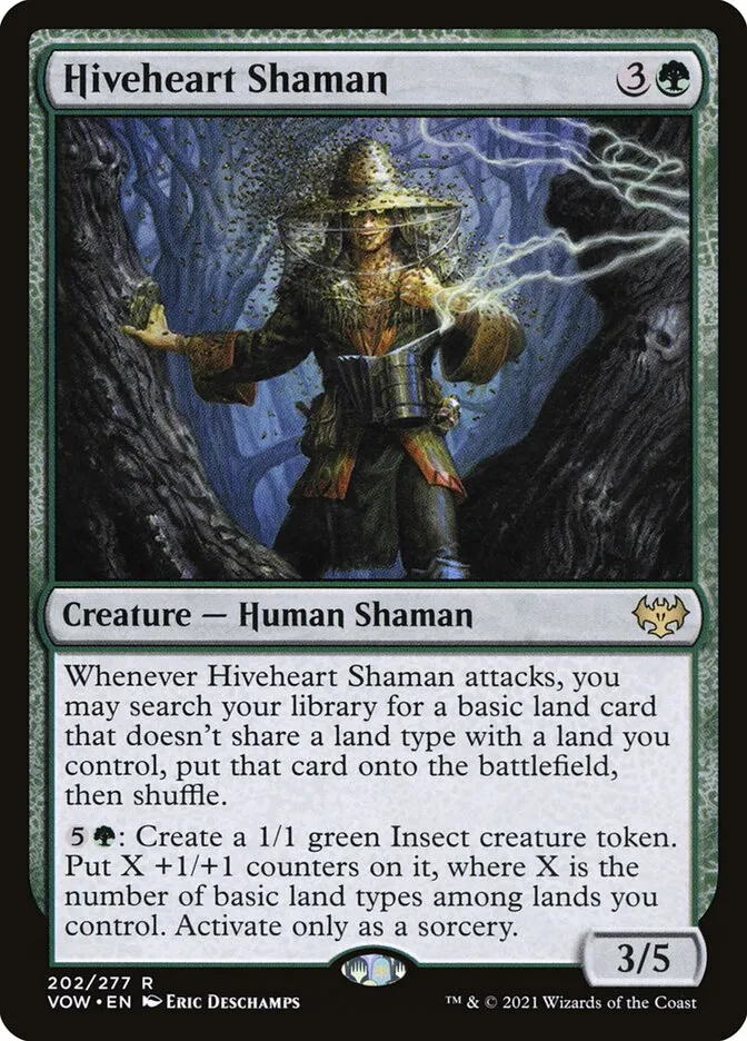 2021 Innistrad: Crimson Vow Hiveheart Shaman #202 rare card image