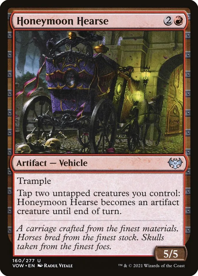 2021 Innistrad: Crimson Vow Honeymoon Hearse #160 uncommon card image