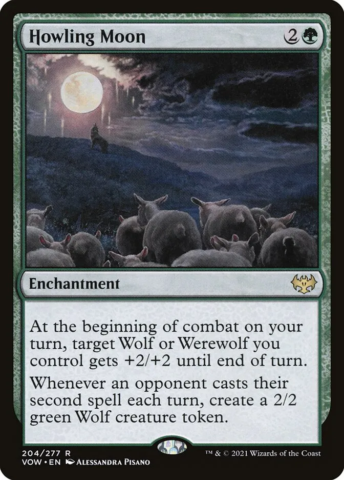 2021 Innistrad: Crimson Vow Howling Moon #204 rare card image