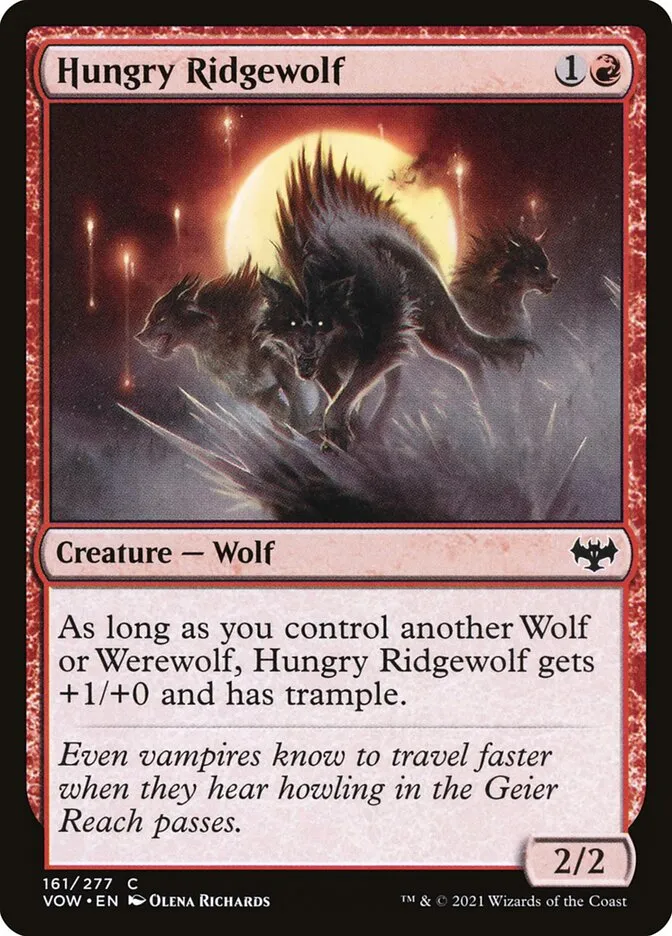 2021 Innistrad: Crimson Vow Hungry Ridgewolf #161 common card image