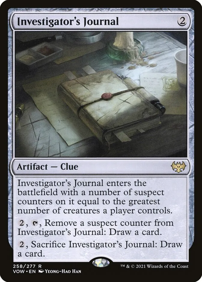 2021 Innistrad: Crimson Vow Investigator's Journal #258 rare card image