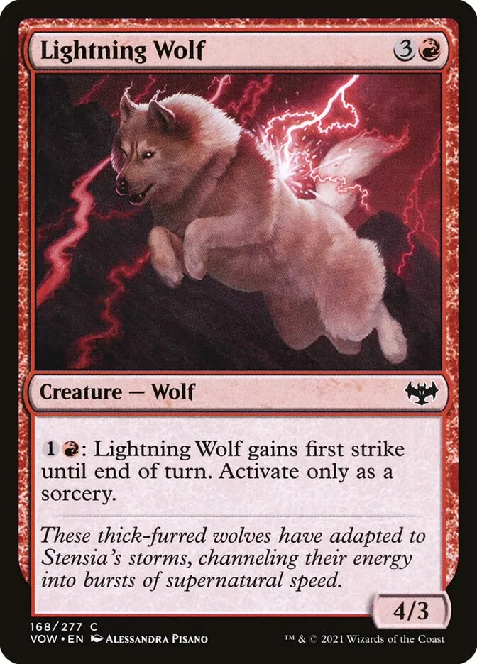 2021 Innistrad: Crimson Vow Lightning Wolf #168 common card image