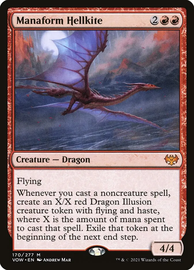 2021 Innistrad: Crimson Vow Manaform Hellkite #170 mythic card image