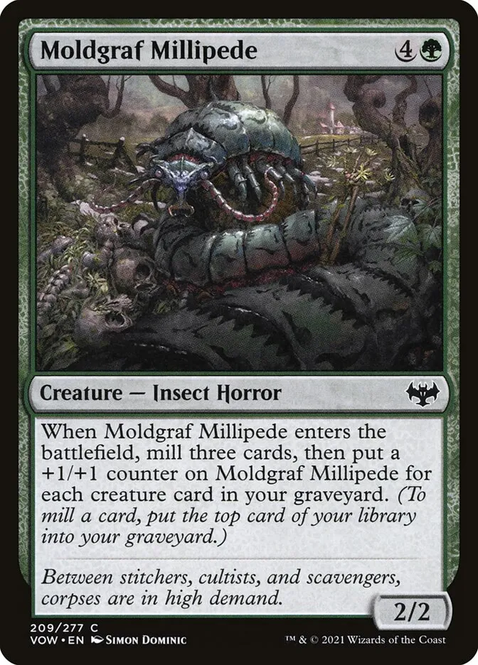 2021 Innistrad: Crimson Vow Moldgraf Millipede #209 common card image