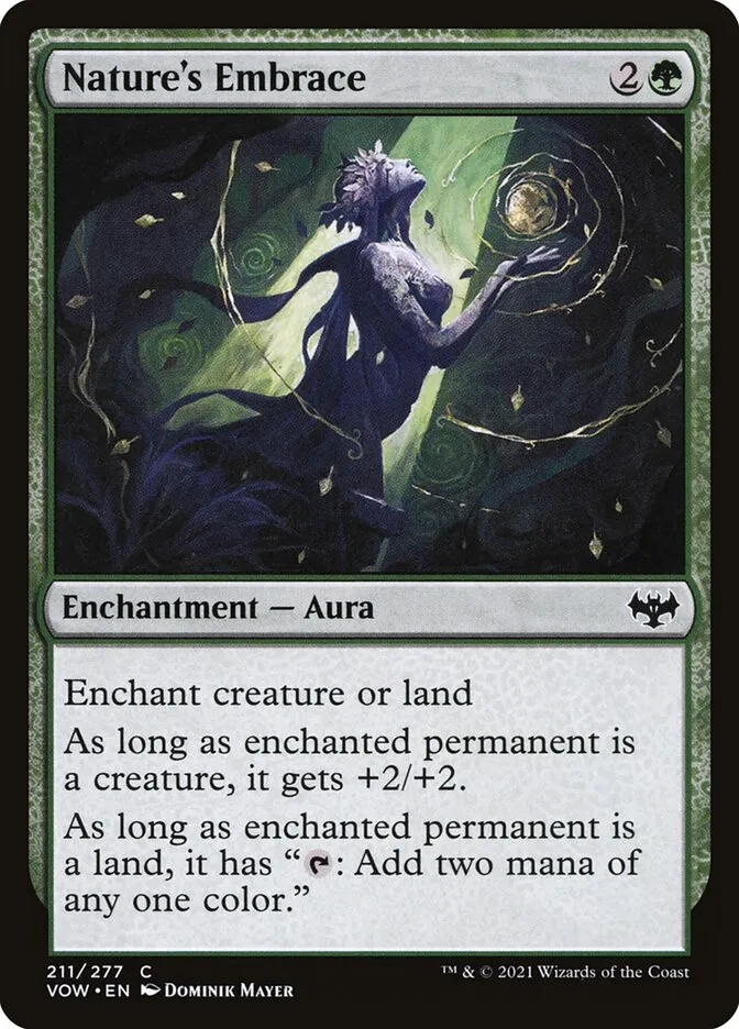 2021 Innistrad: Crimson Vow Nature's Embrace #211 common card image