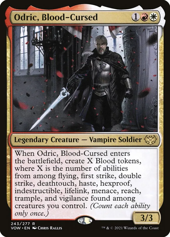 2021 Innistrad: Crimson Vow Odric, Blood-Cursed #243 rare card image