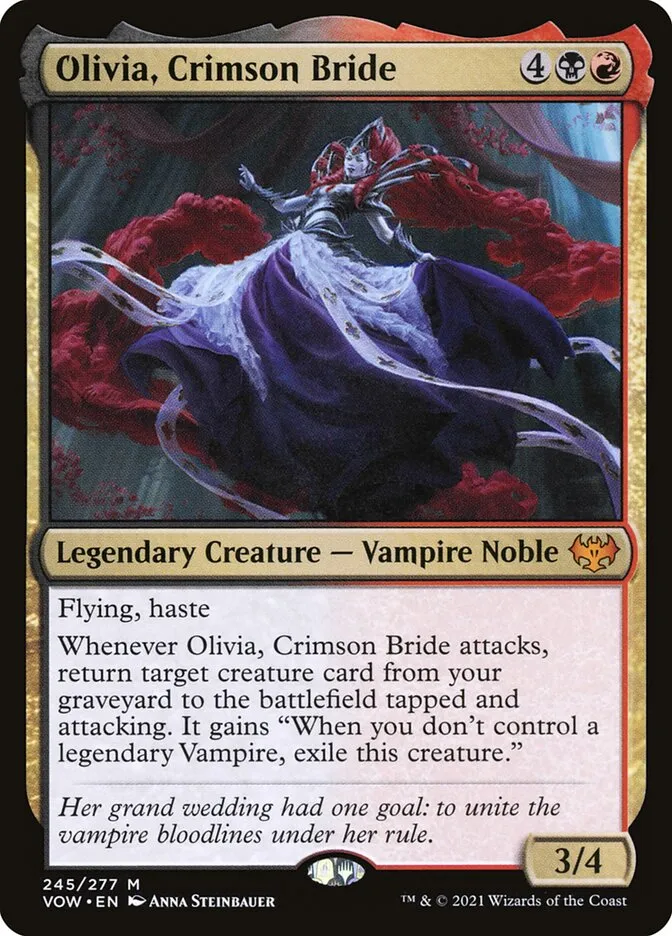 2021 Innistrad: Crimson Vow Olivia, Crimson Bride #245 mythic card image