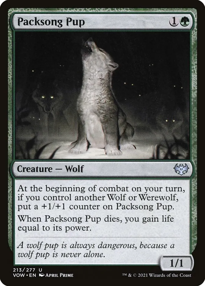 2021 Innistrad: Crimson Vow Packsong Pup #213 uncommon card image
