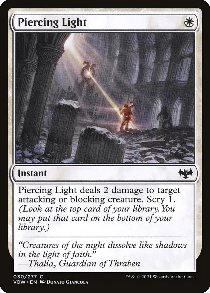 2021 Innistrad: Crimson Vow Piercing Light common #30 common card image