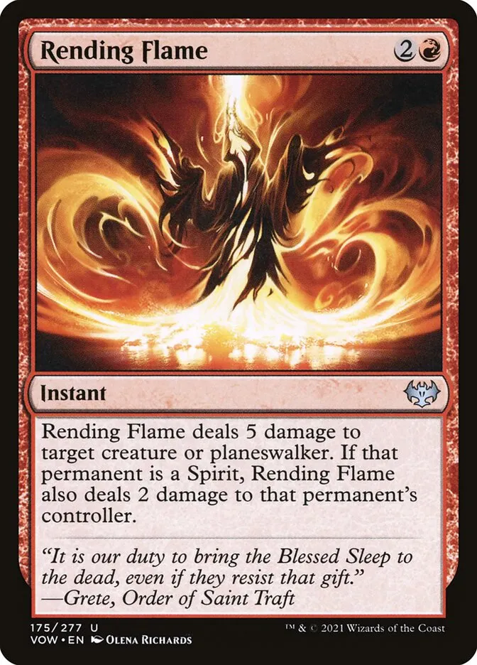 2021 Innistrad: Crimson Vow Rending Flame #175 uncommon card image