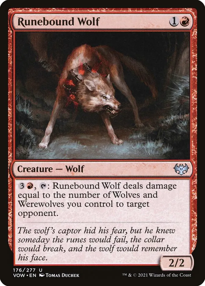 2021 Innistrad: Crimson Vow Runebound Wolf #176 uncommon card image
