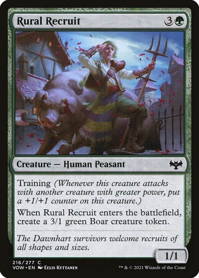 2021 Innistrad: Crimson Vow Rural Recruit #216 common card image