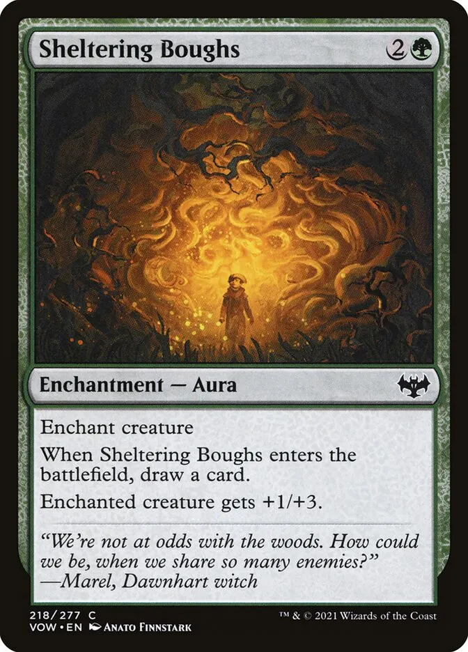 2021 Innistrad: Crimson Vow Sheltering Boughs #218 common card image