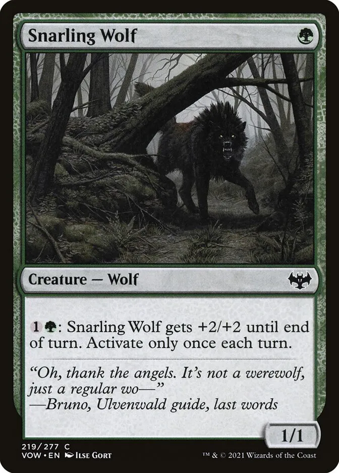 2021 Innistrad: Crimson Vow Snarling Wolf #219 common card image