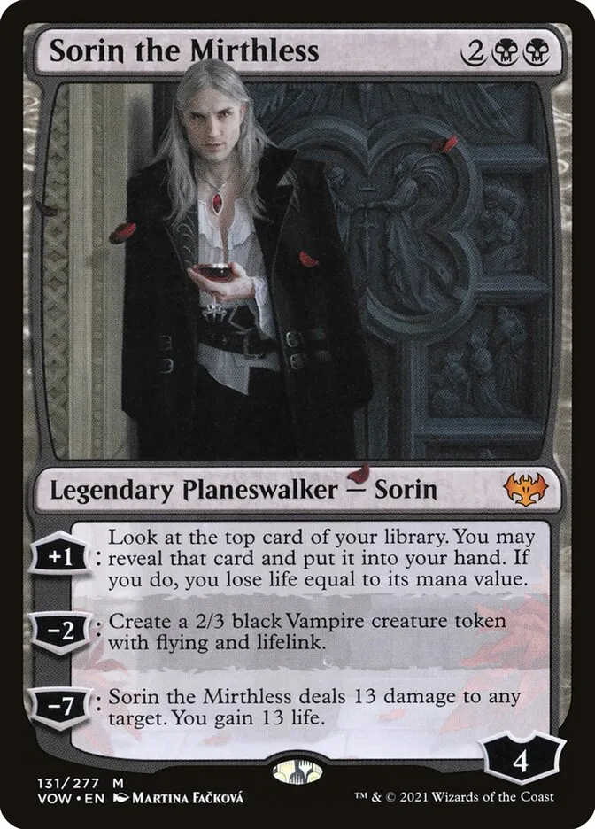 2021 Innistrad: Crimson Vow Sorin the Mirthless #131 mythic card image