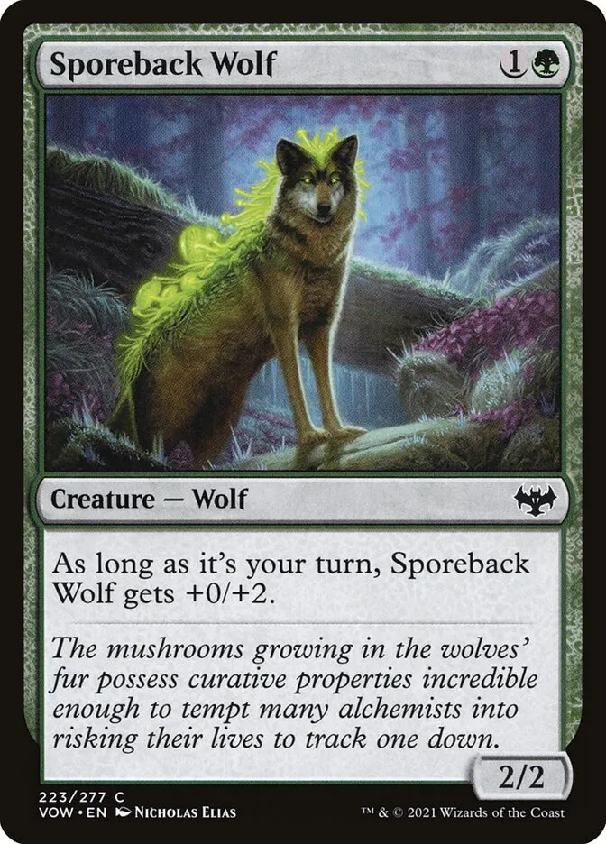 2021 Innistrad: Crimson Vow Sporeback Wolf #223 common card image