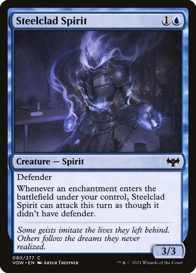 2021 Innistrad: Crimson Vow Steelclad Spirit #80 common card image