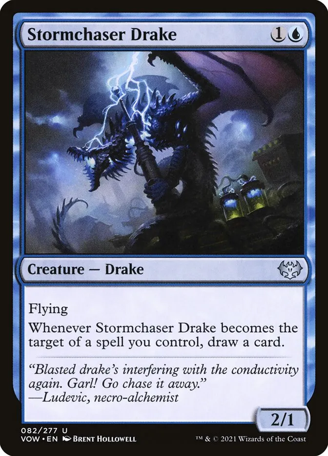 2021 Innistrad: Crimson Vow Stormchaser Drake #82 uncommon card image